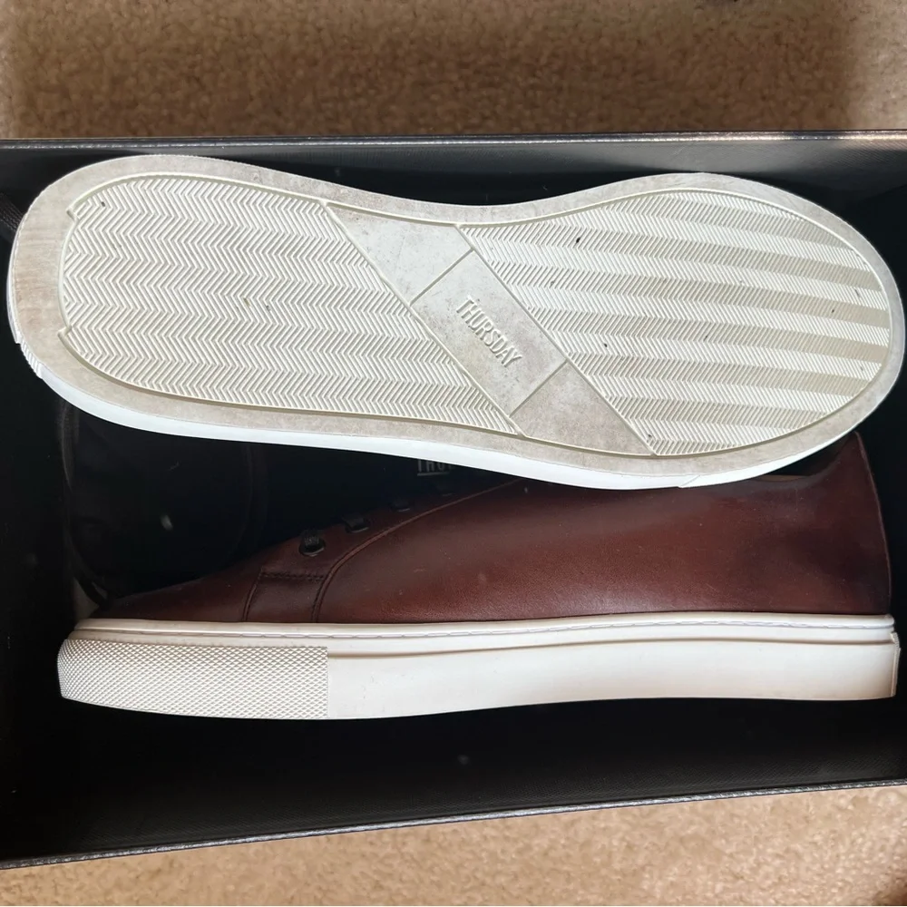 Thursday Boot Company Brown Leather Sneakers Sleek Design - Picture 3 of 4